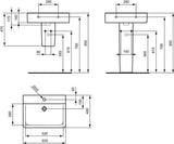 Ideal Standard Waschtisch Connect Cube 650x460x175mm 1 Hahnloch ohne Überlauf Weiß