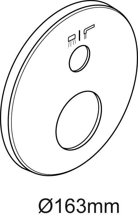 IDEAL STANDARD IS Rosette 163 mm Chrom – Armaturenrosette glänzend verchromt
