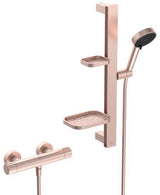 IDEAL STANDARD Ceratherm Alu+ Brausegarnitur 600 mm mit Thermostat, Handbrause 2-Funktion und Seifenschale