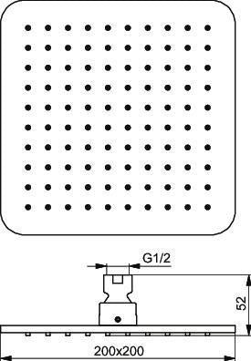 Ideal Standard Dusch-Bundle Idealrain Kopfbrause 200x200 mm und Stabhandbrause Chrom