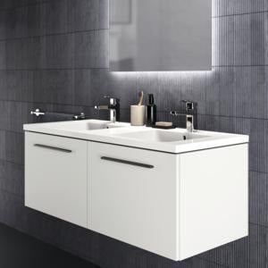 Ideal Standard i.life B Möbel-Doppelwaschtisch 1210 mm Weiß mit Überlauf und 2x 1 Hahnloch
