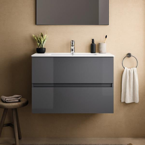 IDEAL STANDARD MWT-Unterschrank Eurovit+ 800 mm mit 2 Auszügen in grau