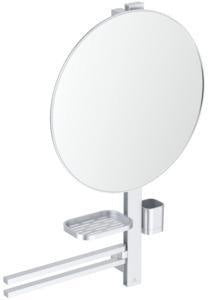 Ideal Standard Beauty Bar Accessoires-Kombi Alu+ L800 mit Kosmetikspiegel Ø508 mm Silver