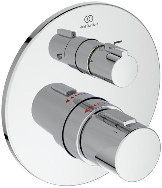 Ideal Standard IS Armaturen-Bundle UP Ceratherm T100 Magnetic Grey – Thermostat, Regenbrause & Handbrause