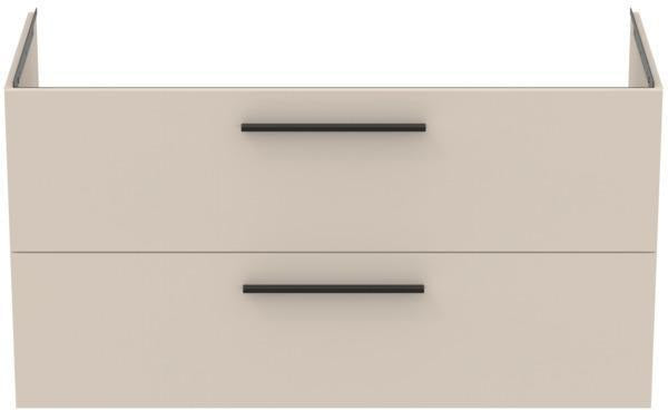 Ideal Standard i.life B Möbelwaschtischunterschrank 1200 mm, 2 Auszüge, Weiß matt, Siphon links