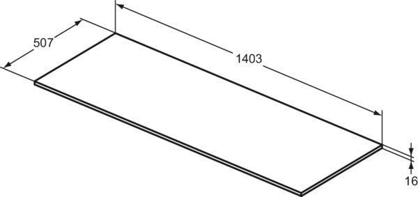 IDEAL STANDARD i.life B Waschtischplatte 1404x506x18 mm Sandbeige matt ohne Ausschnitt
