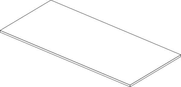 Ideal Standard WT-Platte Conca ohne Ausschnitt 802x373mm Weiß – Deckplatte für Waschtische