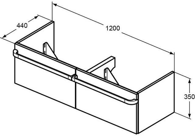 IDEAL STANDARD IS Front Tonic II Auszugsfront rechts 1200 mm hellgrau lackiert für Badmöbel