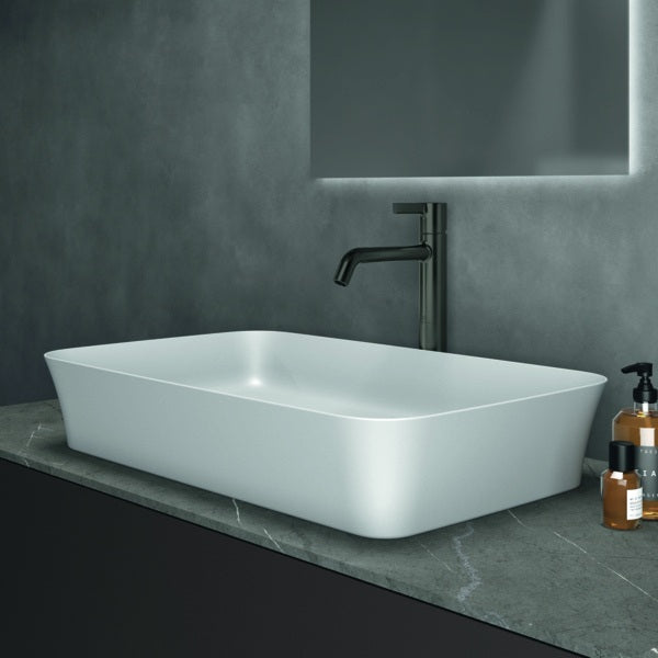 IDEAL STANDARD Ipalyss Schale 650x400x120 mm Seidenweiß – Aufsatzwaschtisch ohne Hahnloch & Überlauf