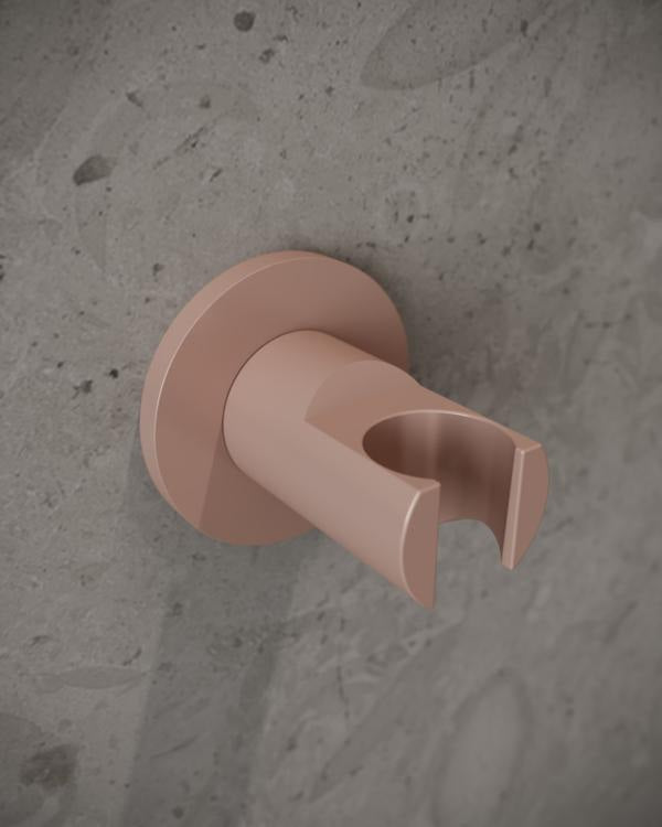 Ideal Standard Idealrain Atelier Brausehalter mit runder Rosette in Brushed Gold – Wandmontage