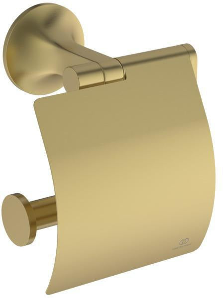 Ideal Standard La Dolce Vita Papierrollenhalter mit Deckel, Edelstahl-Optik, Wandmontage