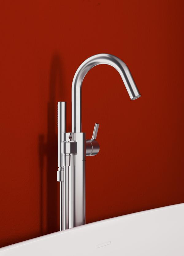 IDEAL STANDARD Joy Freistehende Wannenarmatur mit Stick-Handbrause 190mm in Brushed Gold
