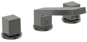 Ideal Standard 3-Loch-Waschtischarmatur Extra Ausladung 140 mm mit Ablaufgarnitur Silver Storm