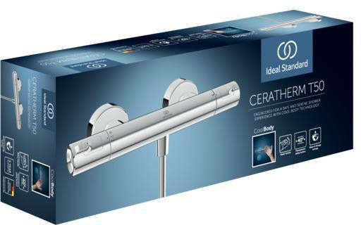 IDEAL STANDARD Brausethermostat Ceratherm T50 AP Chrom 78 mm mit Verbrühschutz