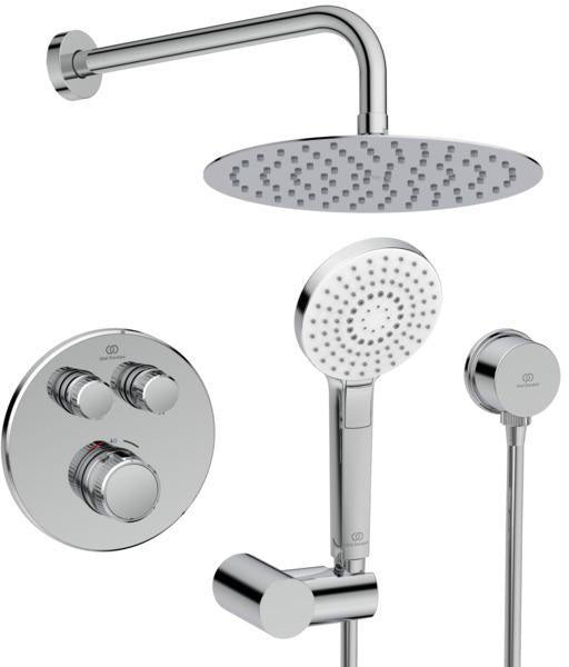 Ideal Standard Ceratherm Navigo Armaturen-Paket 04 Chrom – Thermostat, Hand- und Kopfbrause