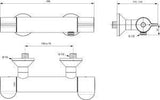 Ideal Standard Ceraplus Safe Aufputz-Brausethermostat, 115-133 mm, Chrom, Thermostatisch, 22 l/min