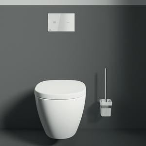 IDEAL STANDARD IOM Cube WC-Bürstengarnitur mit Glasbehälter in Chrom – wandhängend, verdeckte Befestigung