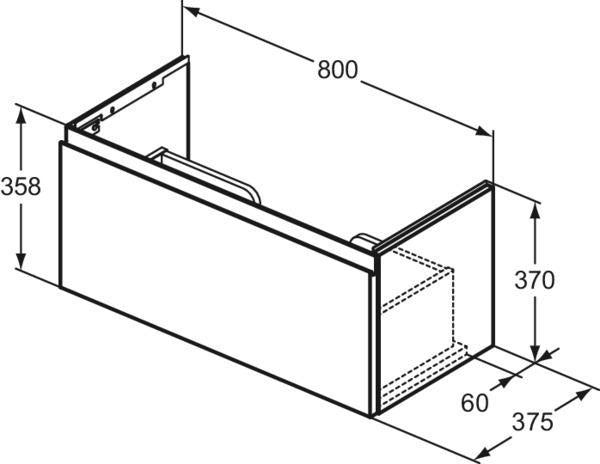 IDEAL STANDARD Finesse Möbelwaschtischunterschrank 800 mm mit 1 Auszug, Greige matt
