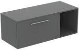 Ideal Standard i.life B Möbel-Set 120 cm mit Auszug & offenem Fach, Chrom/Weiß matt