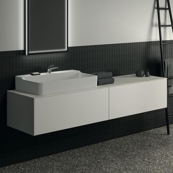 Ideal Standard Waschtischplatte Conca aus Keramik 1987x505x6 mm in Marmor Calacatta