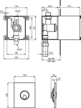 Ideal Standard Septa Pro U3 Betätigungsplatte für Urinal, Chrom, mechanisch