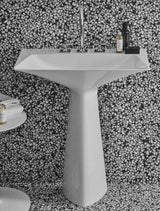 Ideal Standard Säulenwaschtisch Tipo-Z 740x470x900 mm Schwarz mit 3 Hahnlöchern und Überlauf