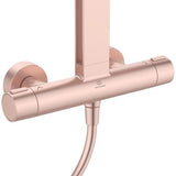 Ideal Standard Duschsystem Ceratherm Alu+ mit Thermostat, Kopf- und Handbrause, 2 Ablagen, Silber