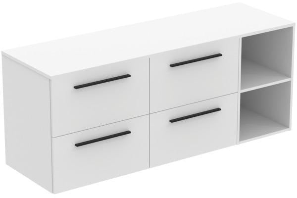 Ideal Standard i.life B Möbel-Set 160 cm – 4 Auszüge, 2 offene Fächer, Gr. Schwarz Weiß matt
