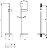 Ideal Standard Brausestange Senses 90 600 mm Chrom – Duschstange mit runder Form
