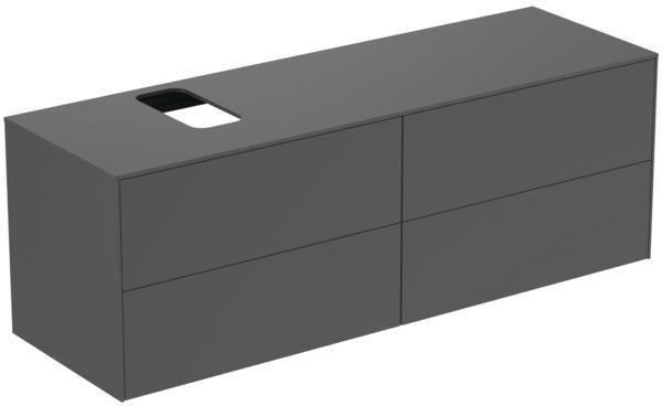 Ideal Standard Conca Waschtischunterschrank 1587 mm, 4 Auszüge, Anthrazit, Push-Open