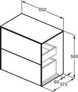 Ideal Standard Conca Waschtischunterschrank 602 mm, 2 Auszüge, Weiß matt, Push-Open