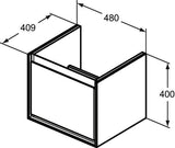 IDEAL STANDARD Connect Air Waschtischunterschrank 480 mm, 1 Auszug, Weiß glänzend/Matt