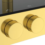 Ideal Standard Duschsystem Ceratherm Solos mit LED-Leuchtring Silver Storm – Thermostat, Kopf- & Handbrause