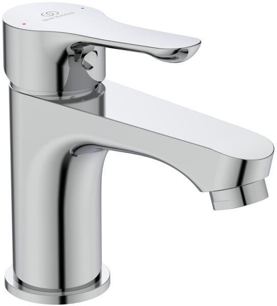 Ideal Standard Waschtischarmatur Alpha mit Push-Open Ventil, Chrom – 1-Loch, Wassersparfunktion