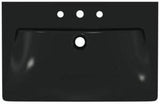 Ideal Standard Säulenwaschtisch Tipo-Z 740x470x900 mm Schwarz mit 3 Hahnlöchern und Überlauf