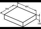 IDEAL STANDARD Adapto Konsole 600 mm Pinie hell – Waschtischplatte ohne Ausschnitt