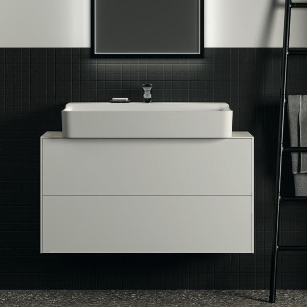 Ideal Standard Waschtischplatte Conca aus Keramik 1002x373x6 mm in Marmor Noir Desir