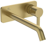 IDEAL STANDARD Joy Wand-Waschtischarmatur Brushed Gold 220 mm eckige Rosette – Einhandhebelmischer