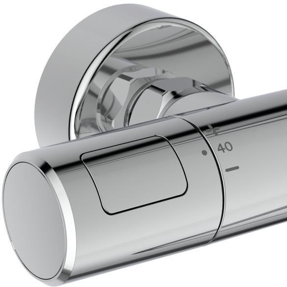 IDEAL STANDARD Duschsystem Ceratherm T25 mit Badethermostat, runder Kopfbrause und Handbrause in Chrom