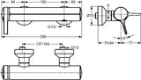 IDEAL STANDARD Melange Brausearmatur Aufputz Wandmontage Chrom 79-84mm