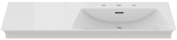 Ideal Standard Möbelwaschtisch La Dolce Vita 1060 mm, 3 Hahnlöcher, Ablage links, Weiß