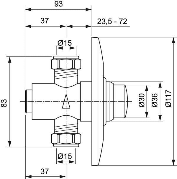Ideal Standard Alpha Selbstschluss-Brausearmatur Chrom – Unterputz, inkl. Bausatz
