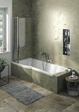 Ideal Standard Raumspar-Badewanne Connect Air, links, 1695x795x390 mm, Weiß – Kombi-Badewanne mit Fußablauf