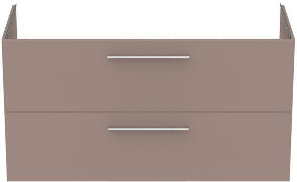 Ideal Standard i.life B Möbelwaschtischunterschrank 1200 mm, 2 Auszüge, Weiß matt, Siphon links