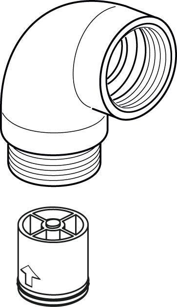 Ideal Standard Anschlussbogen 96GR für Handbrause, Chrom – glänzende Oberfläche