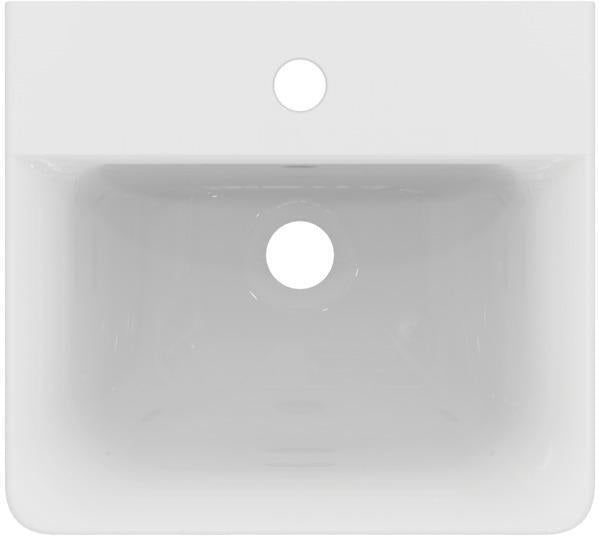 Ideal Standard Handwaschbecken Connect Cube, 1 Hahnloch, mit Überlauf, 400x360x160 mm, Weiß