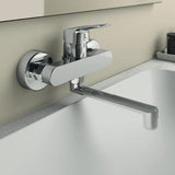 Ideal Standard Ceraflex Wand-Waschtischarmatur, Ausladung 160 mm, Chrom – Einhandhebelmischer mit Keramikkartusche
