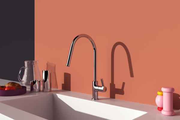 IDEAL STANDARD Gusto Küchenarmatur mit 238 mm Ausladung in Silver Storm – Einhebel-Spültischarmatur