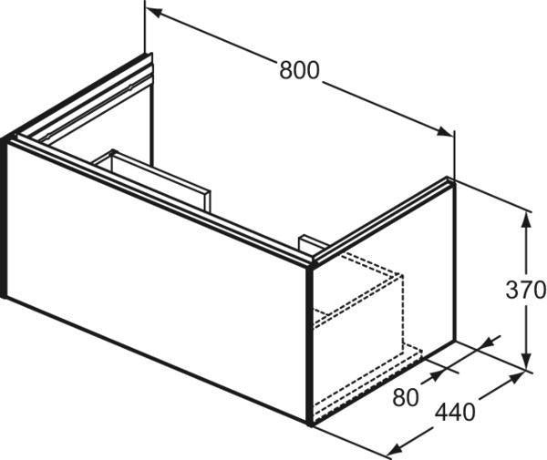 Ideal Standard Conca Möbelwaschtischunterschrank 600 mm, 1 Auszug, Weiß matt