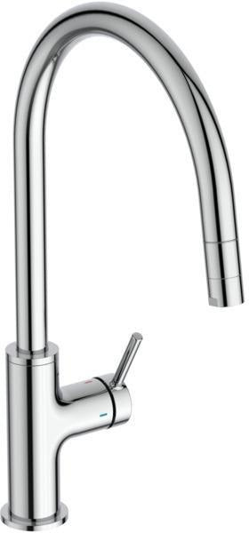 Ideal Standard Ceraline Nuovo Küchenarmatur mit herausziehbarer Brause, hoher Auslauf, Chrom